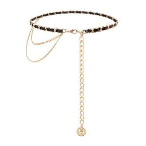 Women's Chain Belts Multilayer Metal Black